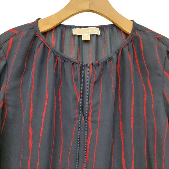 Michael Kors Women's Blouse Size Large Navy - Picture 3 of 10